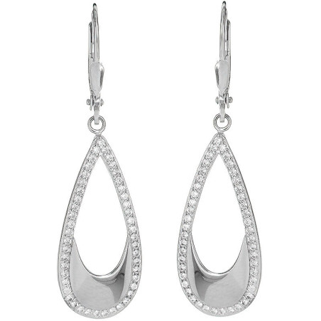 Stříbrné náušnice - čiré kulaté zirkony