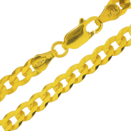 Pozlacený stříbrný řetízek - vzor Pancer, šířka 4 mm