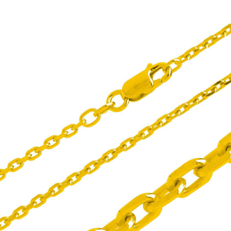 Pozlacený stříbrný řetízek - vzor Rolo, tloušťka 2,1 mm