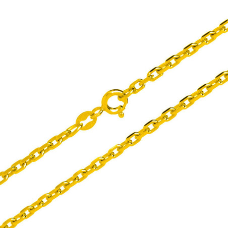 Pozlacený stříbrný řetízek - vzor Rolo, tloušťka 2 mm