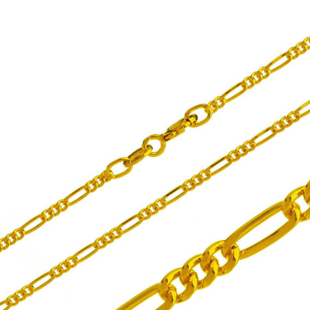 Pozlacený stříbrný řetízek - vzor Figaro, šířka 2 mm