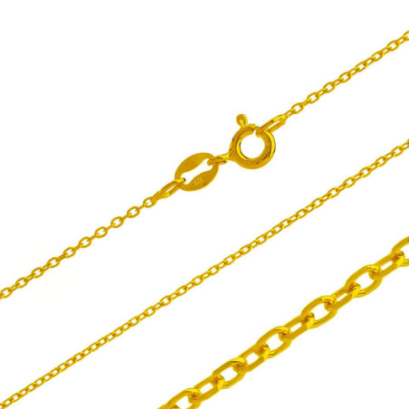 Pozlacený stříbrný řetízek - vzor Rolo, tloušťka 0,8 mm