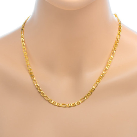 Pozlacený stříbrný řetízek - vzor Figaruchi, šířka 5 mm