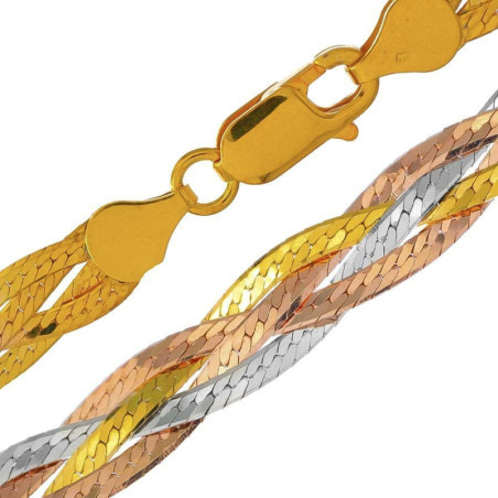 Kombinovaný stříbrný řetízek - šířka 7 mm