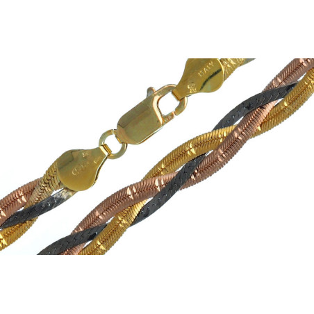 Kombinovaný stříbrný řetízek - šířka 6 mm