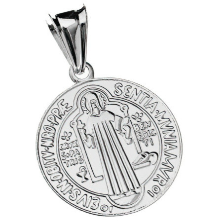 Stříbrný přívěsek - medailka sv. Benedikta