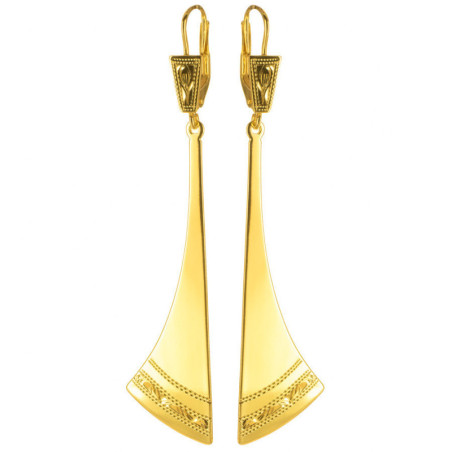 Pozlacené stříbrné náušnice - s ručním gravírem