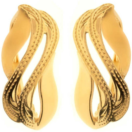 Pozlacené stříbrné náušnice - s ručním gravírem