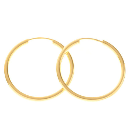 Zlaté náušnice kruhy - 22 mm průměr