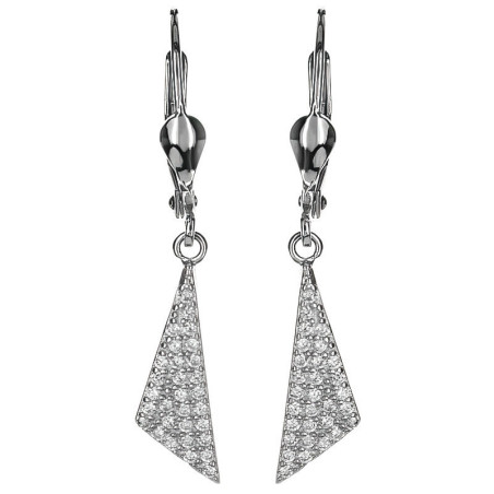 Stříbrné náušnice - čiré kulaté zirkony