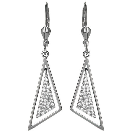 Stříbrné náušnice - čiré kulaté zirkony