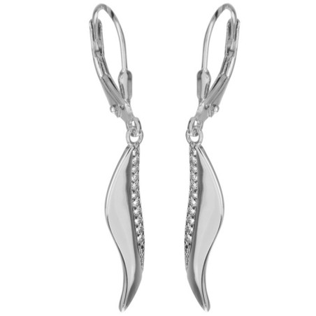 Stříbrné náušnice - čiré kulaté zirkony