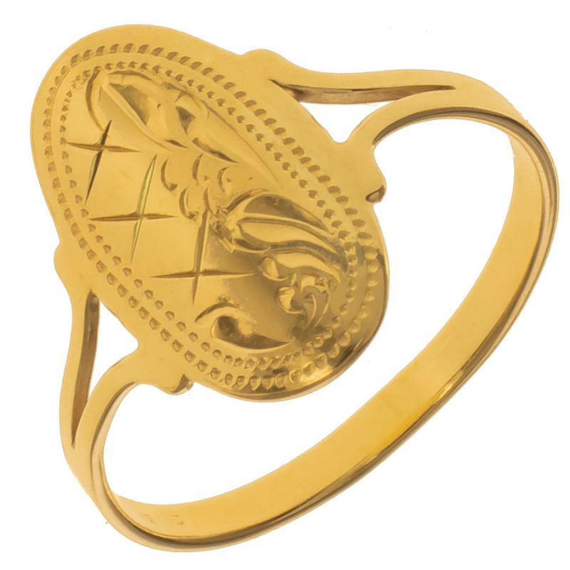 Pozlacený stříbrný prsten - s ručním gravírem