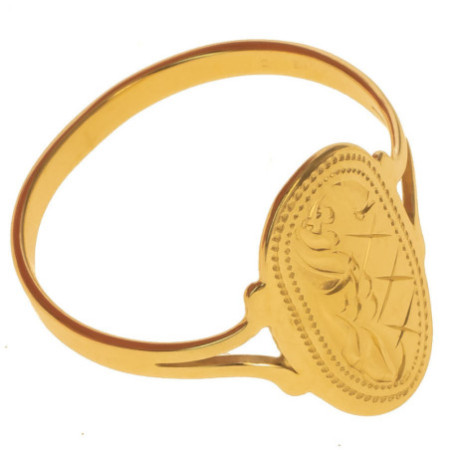 Pozlacený stříbrný prsten - s ručním gravírem