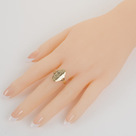 Pozlacený stříbrný prsten - s ručním gravírem