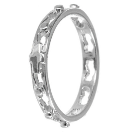 Stříbrný prsten - růženec