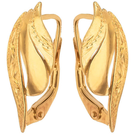 Pozlacené stříbrné náušnice - s ručním gravírem