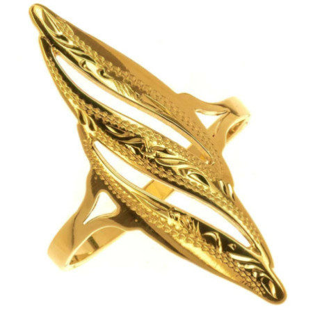 Pozlacený stříbrný prsten - s ručním gravírem