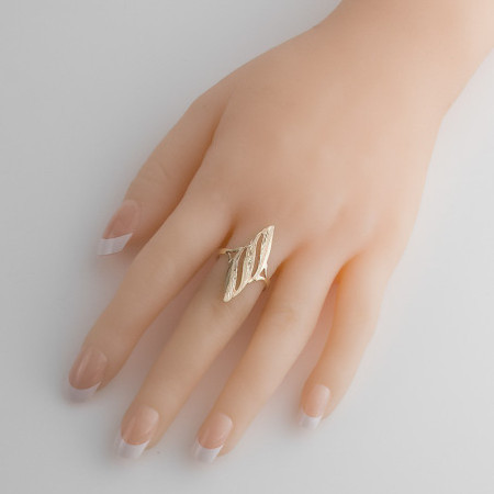 Pozlacený stříbrný prsten - s ručním gravírem