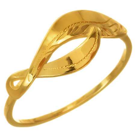 Pozlacený stříbrný prsten - s ručním gravírem