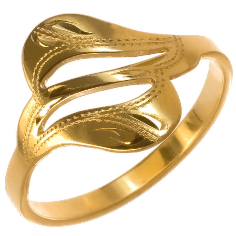 Pozlacený stříbrný prsten - s ručním gravírem