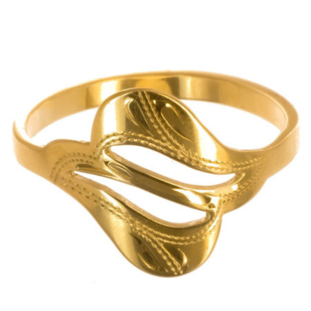Pozlacený stříbrný prsten - s ručním gravírem