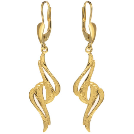 Pozlacené stříbrné náušnice - s ručním gravírem