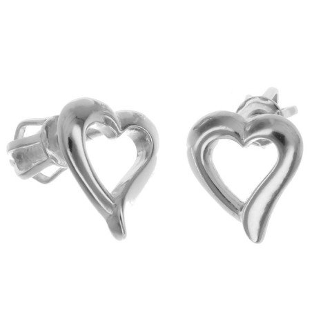 Stříbrné náušnice - srdíčka