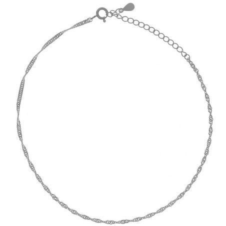 Stříbrný náramek na nohu - délka 22 až 26 cm