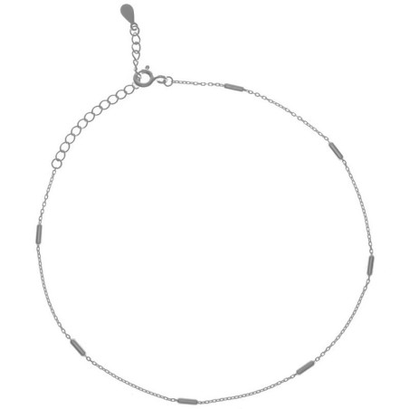 Stříbrný náramek na nohu - s hladkými válečky, délka 22 až 26 cm
