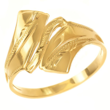 Pozlacený stříbrný prsten - s ručním gravírem