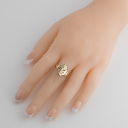 Pozlacený stříbrný prsten - s ručním gravírem