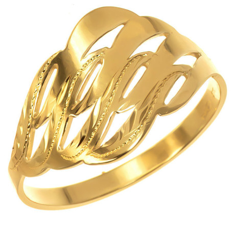 Pozlacený stříbrný prsten - s ručním gravírem