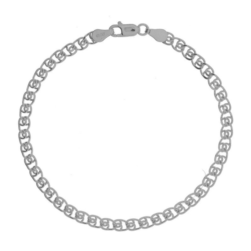 Stříbrný náramek - vzor Love, šířka 4 mm