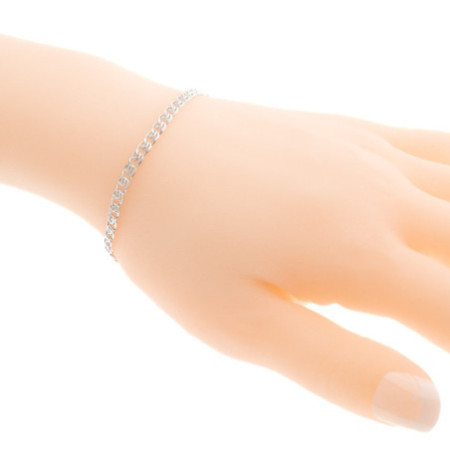 Stříbrný náramek - vzor Love, šířka 4 mm