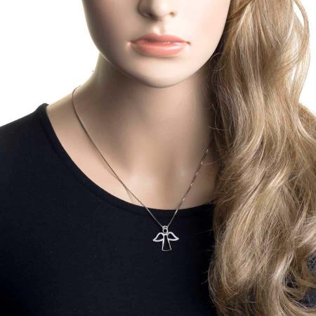 Stříbrný přívěsek - anděl, čiré kulaté zirkony | Argento.cz