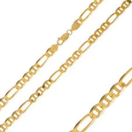 Pozlacený stříbrný řetízek - vzor Figaruchi, šířka 6,9 mm | Argento.cz