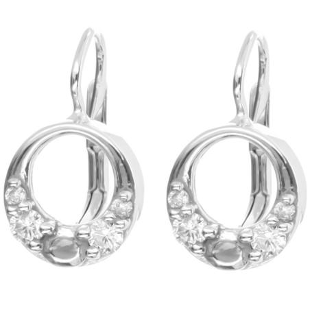 Stříbrné náušnice - čiré kulaté zirkony | Argento.cz