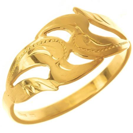 Pozlacený stříbrný prsten - s ručním gravírem | Argento.cz