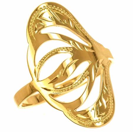 Pozlacený stříbrný prsten - s ručním gravírem | Argento.cz