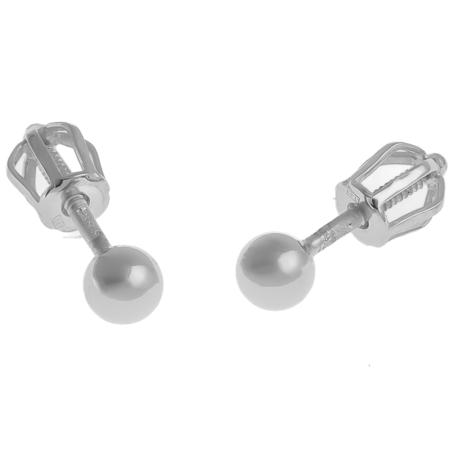 Stříbrné náušnice - kulky, průměr 4 mm | Argento.cz