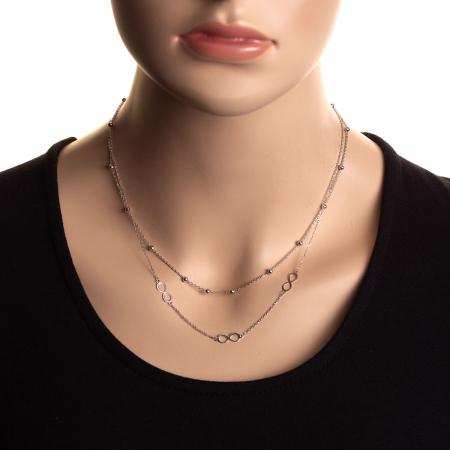 Stříbrný náhrdelník - nekonečno, kulka, délka 43 až 46 cm | Argento.cz