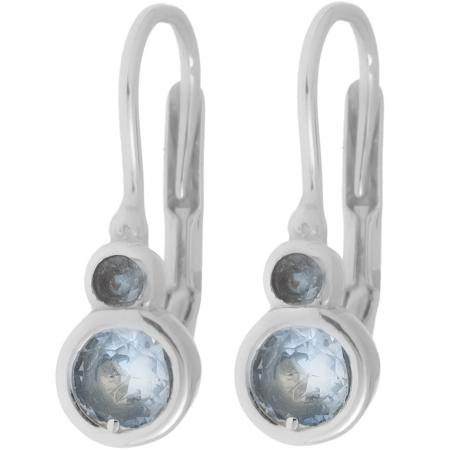 Stříbrné náušnice - bledě modré kulaté zirkony | Argento.cz