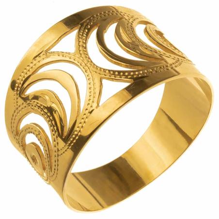 Pozlacený stříbrný prsten - s ručním gravírem | Argento.cz