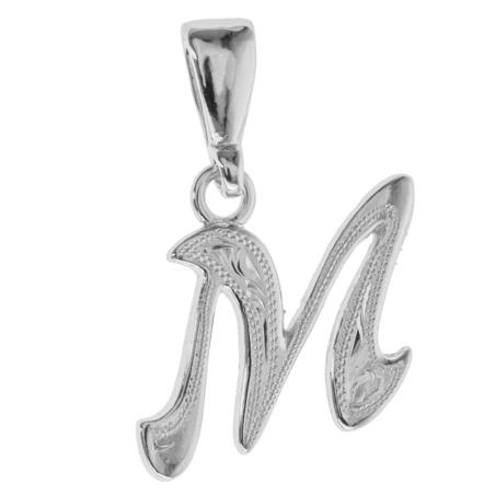 Stříbrný přívěsek - písmeno M, s ručním gravírem | Argento.cz