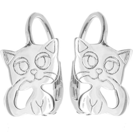 Stříbrné náušnice - kočka | Argento.cz
