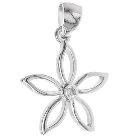 Stříbrný přívěsek - hvězdička, čirý kulatý zirkon | Argento.cz