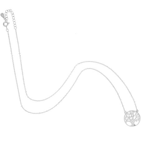 Stříbrný náhrdelník - strom života, čiré kulaté zirkony | Argento.cz