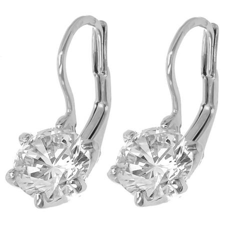 Stříbrné náušnice - čirý kulatý zirkon | Argento.cz