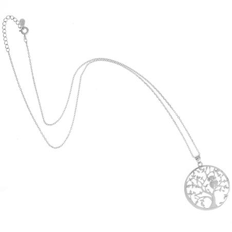 Stříbrný náhrdelník - sova, strom života, délka 43 až 46 cm | Argento.cz